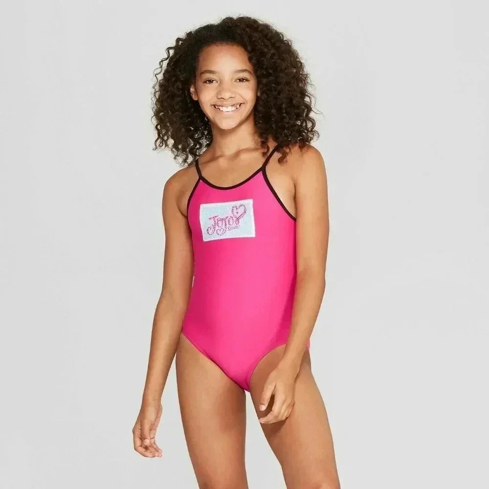 NEW Jojo Siwa One Piece Flip Sequins Bathing Suit